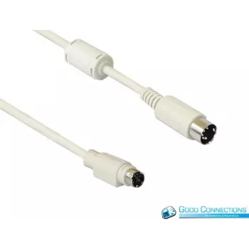 Good Connections PS/2 σε AT Καλώδιο προσαρμογέα πληκτρολογίου (Mini DIN 6-Pin βύσμα αρσενικό σε DIN 5-Pin βύσμα αρσενικό, 0,2 m, Μαύρο) 4251-STS