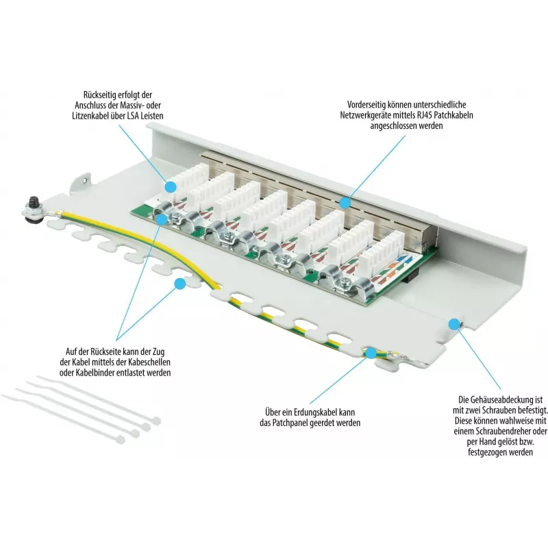 GoodConnections Alcasa GC-N0111 Cat6 θωρακισμένο RJ45 Keystone module - Γκρι