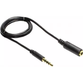 GoodConnections 3,5mm 4-πολικό TRRS Καλώδιο επέκτασης, βύσμα αρσενικό σε υποδοχή θηλυκή, 2m, Μαύρο AS-35V4B2