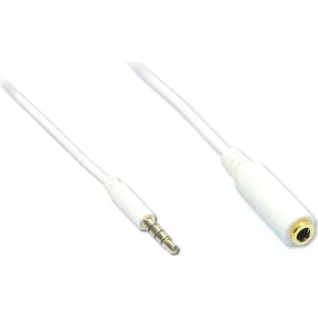 GoodConnections 3,5mm 4-πολικό TRRS Καλώδιο επέκτασης ήχου, βύσμα αρσενικό σε υποδοχή θηλυκή, Λευκό, 5m AS-35V4W5