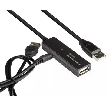 Good Connections Ενεργό Καλώδιο επέκτασης USB 2.0, Type-A βύσμα αρσενικό σε Type-A υποδοχή θηλυκή, Χαλκός, Μαύρο, 15m (GC-M0133)