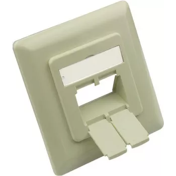 GoodConnections Κεντρική πλάκα 50x50mm με πλαίσιο κάλυψης 80x80mm για πρίζες δικτύου, Λευκό πέρλας RAL1013 (GC-N0154)