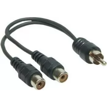 Good Connections 5901-KA Καλώδιο προσαρμογέα ήχου, 1x RCA βύσμα αρσενικό σε 2x RCA υποδοχή θηλυκή, 0,2m, Μαύρο