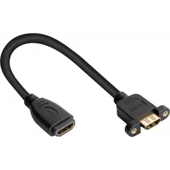 Good Connections καλώδιο εγκατάστασης HDMI, HDMI Type A υποδοχή θηλυκή σε Panel-Mount υποδοχή θηλυκή, 0,3 m, μαύρο HDMI-AD23