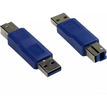 GoodConnections Alcasa USB-AD34 Καλώδιο προσαρμογέα USB-A σε USB-B, 0,15 m, Μπλε, USB 2.0, 480 Mbps, Διπλή θωράκιση