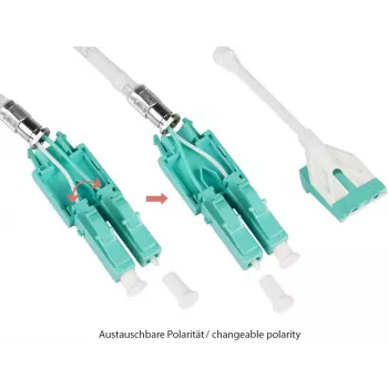 GoodConnections Alcasa LW-U820LC3 Duplex Multimode OM3 Καλώδιο patch οπτικών ινών LC σε LC, 20 m, Aqua