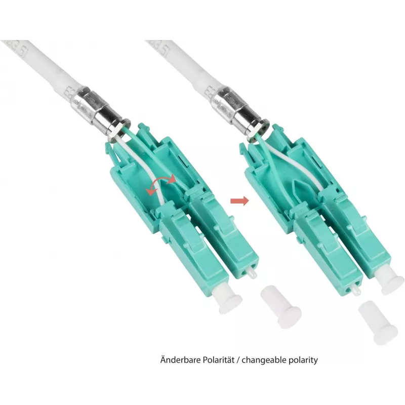 GoodConnections Alcasa LW-U820LC3 Duplex Multimode OM3 Καλώδιο patch οπτικών ινών LC σε LC, 20 m, Aqua