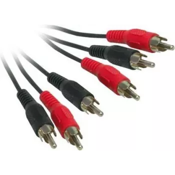 Good Connections AVB-02 3x Βύσμα RCA αρσενικό σε 3x Βύσμα RCA αρσενικό Καλώδιο Composite Video + Stereo Audio, 2m, Μαύρο