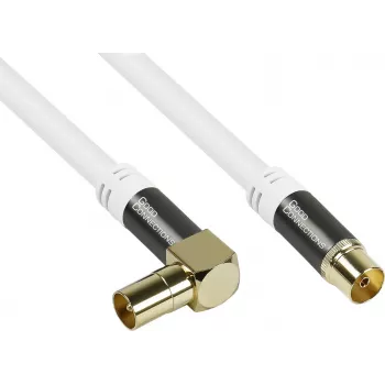 Good Connections GC-M2070 SmartFLEX Γωνιακό καλώδιο κεραίας TV - 30 m - Γωνιακό βύσμα ομοαξονικό IEC αρσενικό σε υποδοχή θηλυκή - Τετραπλή θωράκιση 120dB 75 Ohm - Επιχρυσωμένα βύσματα - Λευκό