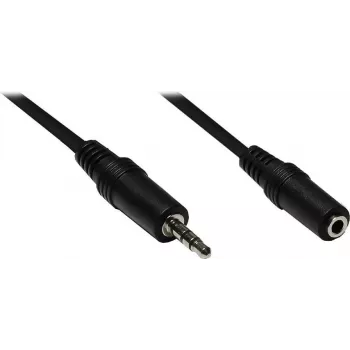 GoodConnections AS-35V3 Καλώδιο επέκτασης στερεοφωνικού ήχου 3,5mm, βύσμα αρσενικό σε υποδοχή θηλυκή, 3m, Μαύρο