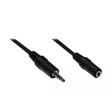 GoodConnections AS-35V3 Καλώδιο επέκτασης στερεοφωνικού ήχου 3,5mm, βύσμα αρσενικό σε υποδοχή θηλυκή, 3m, Μαύρο