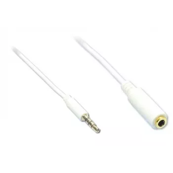 GoodConnections AS-35V4W2 Καλώδιο επέκτασης ήχου 3,5mm 4πολικό, βύσμα αρσενικό σε υποδοχή θηλυκή, Λευκό, 2m