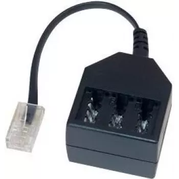 GoodConnections Τηλεφωνικός προσαρμογέας RJ45 (8P4C) βύσμα αρσενικό σε TAE-F υποδοχή θηλυκή, 20cm, μαύρο T4A-NFF