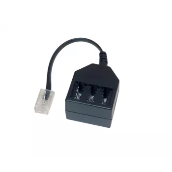 GoodConnections Τηλεφωνικός προσαρμογέας RJ45 (8P4C) βύσμα αρσενικό σε TAE-F υποδοχή θηλυκή, 20cm, μαύρο T4A-NFF