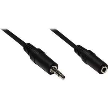 GoodConnections Καλώδιο επέκτασης ήχου 3,5mm, αρσενικό σε θηλυκό, 3-πολικό, μαύρο, 2,5m AS-35V25