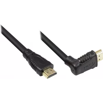 Good Connections Καλώδιο HDMI υψηλής ταχύτητας με Ethernet, γωνιακό αρσενικό προς τα πάνω, επιχρυσωμένο, 1 m, μαύρο 4510-GWO010