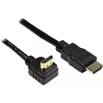 Good Connections Καλώδιο HDMI υψηλής ταχύτητας με Ethernet, γωνιακό αρσενικό προς τα πάνω, επιχρυσωμένο, 1 m, μαύρο 4510-GWO010