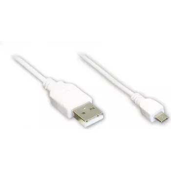 GoodConnections Alcasa Καλώδιο USB 2.0, USB-A σε Micro-USB B, 3 m, λευκό 2510-MB03W