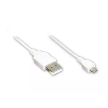 GoodConnections Alcasa Καλώδιο USB 2.0, USB-A σε Micro-USB B, 3 m, λευκό 2510-MB03W