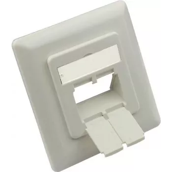 GoodConnections Κεντρικό ένθετο 50x50mm με πλαίσιο κάλυψης 80x80mm για πρίζες δικτύου, λευκό σήματος RAL9003 (GC-N0155)
