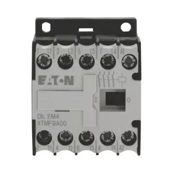 Eaton DILEM4-G (24 V DC) Μίνι ρελέ, 3-πολικό, 9 A, 4 kW, 1 βοηθητική επαφή NO, βίδες, IP20, μαύρο/λευκό 012701
