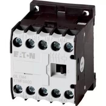 Eaton DILEM4-G (24 V DC) Μίνι ρελέ, 3-πολικό, 9 A, 4 kW, 1 βοηθητική επαφή NO, βίδες, IP20, μαύρο/λευκό 012701