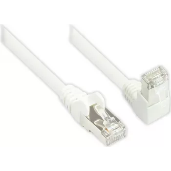 Good Connections 806W-003W Cat.6 S/FTP PiMF Καλώδιο patch, 250 MHz, RJ45, γωνιακό 90° προς τα κάτω, λευκό, 0,25 m