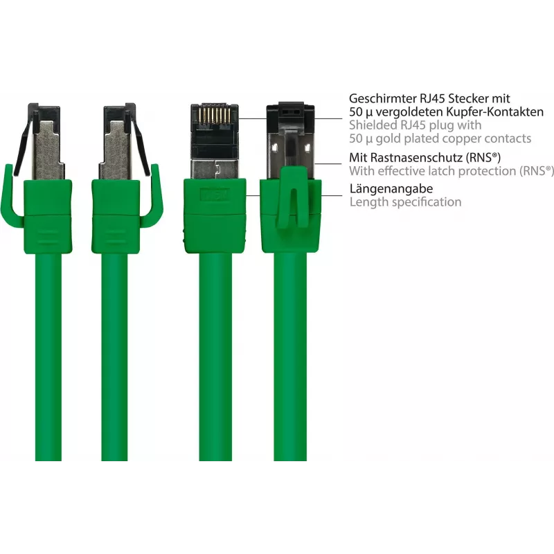 GoodConnections Alcasa 8080-005G Cat8.1 S/FTP Καλώδιο patch, 0,5 m, πράσινο