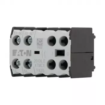 Eaton 20DILE μπλοκ βοηθητικής επαφής, 2-πολικό, 1NO+1NC, πλευρική τοποθέτηση, βίδες, IP20, μαύρο/λευκό 010208