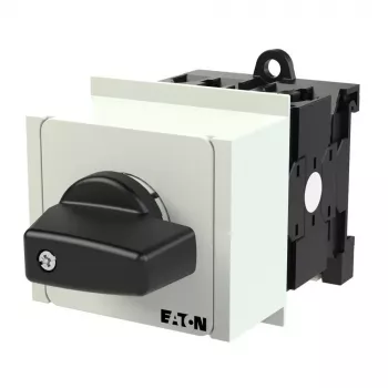 Eaton T0-3-8212/IVS 3πολικός περιστροφικός διακόπτης ON-OFF, 20 A, 690 V, μαύρο περιστροφικό κουμπί, λευκή μπροστινή πλάκα, IP65 079186