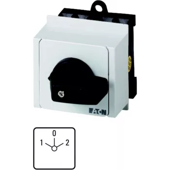 Eaton T0-3-8212/IVS 3πολικός περιστροφικός διακόπτης ON-OFF, 20 A, 690 V, μαύρο περιστροφικό κουμπί, λευκή μπροστινή πλάκα, IP65 079186