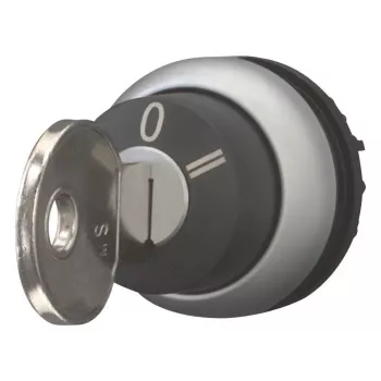 Eaton M22-WRS3-MS3 Περιστροφικός διακόπτης με κλειδί, 3 θέσεων, Με ασφάλιση, 22,5 mm, Μαύρο/Ασημί 111774