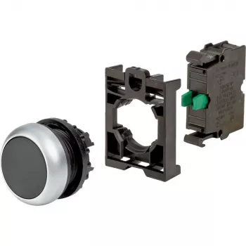 Eaton M22-D-S-K10-BVP Μπουτόν, επίπεδο, μαύρο, πλαστικός δακτύλιος, 1NO 110933