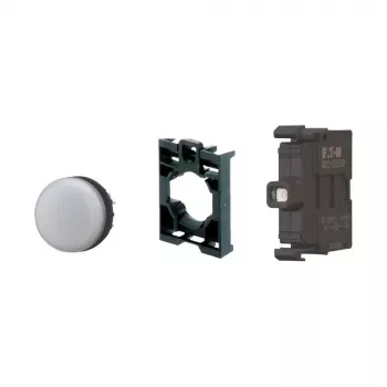 Eaton M22 Λευκή λυχνία σήμανσης LED πλήρης μονάδα M22-L-W-LED230-BVP, 230V AC/DC, 22,5mm 132601