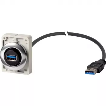 Eaton M30C-FUSB-60 Υποδοχή USB 3.0 Type-A εντοιχισμού με καλώδιο 1,5 m, μεταλλικός δακτύλιος Y7-187084