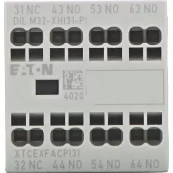 Eaton DILM32-XHI31-PI Μονάδα βοηθητικού διακόπτη, 3NO+1NC, 4A, Βιδωτοί ακροδέκτες, Επιτοίχια τοποθέτηση για ρελέ DILM7-DILM32 199312
