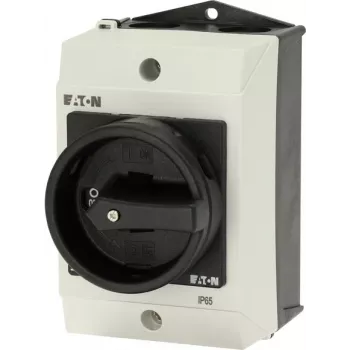 Eaton T0-1-102/I1/SVB-SW 2-πολικός κεντρικός διακόπτης, 20 A, 690 V AC, μαύρη λαβή, λευκή πλάκα 207144