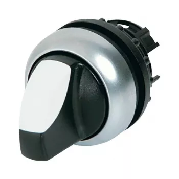 Eaton M22-WLK3-W ενεργοποιητής διακόπτη επιλογής, 3 θέσεων, διατηρούμενος, λευκό περιστροφικό κουμπί, τιτάνιο πρόσοψη, 22,5 mm 216833