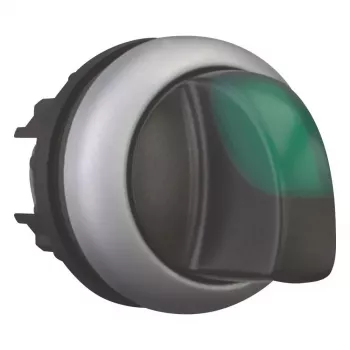 Eaton M22-WLK3-G διακόπτης επιλογής, 3 θέσεων, διατηρούμενος, πράσινος μοχλός, τιτάνιο πρόσοψη, 22,5 mm 216837
