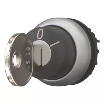 Eaton M22-WRS-MS10-A1 Διακόπτης με κλειδί, 2 θέσεων, με ασφάλιση, κλειδί MS10, τοποθέτηση 22,5mm, μαύρο/ασημί, IP66/IP67/IP69K 111776