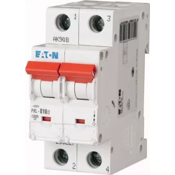 Eaton PXL-B10/2 διακόπτης προστασίας γραμμής, 1-πολικός, χαρακτηριστική B, 10 A, 6 kA, τοποθέτηση σε ράγα DIN 236227