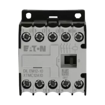 Eaton DILEM12-10 μίνι ρελέ, 3-πολικό, 12 A, πηνίο 230 V 50 Hz / 240 V 60 Hz, 1 βοηθητική επαφή NO, IP20, μαύρο/λευκό 127075