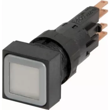 Eaton Q18LT-WS RMQ16 μπουτόν, στιγμιαίο, 1 NO, λευκό φωτιζόμενο, μαύρο κολάρο, 16 mm, βίδες ακροδεκτών, 5 A / 250 V AC 089202
