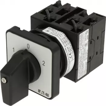 Eaton T0-3-8401/E 3-πολικός περιστροφικός διακόπτης ON-OFF, 20 A, 690 V AC, μαύρη λαβή, τοποθέτηση σε μπροστινό πίνακα 091047