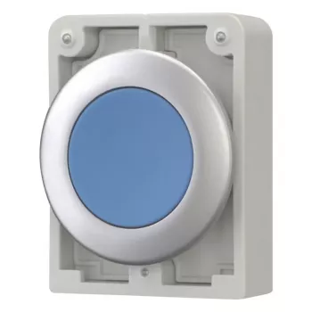 Eaton M30C-FDR-B RMQ-Titan επίπεδος στρογγυλός χρωμιωμένος μπλε μηχανισμός μπουτόν, 30,5 mm, στιγμιαίο 182947