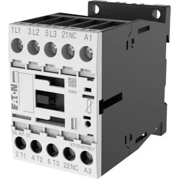Eaton DILM7-01 ρελέ, 3-πολικό, 7 A, 230 V AC 50 Hz / 240 V AC 60 Hz πηνίο, 1 NC βοηθητική επαφή 276585
