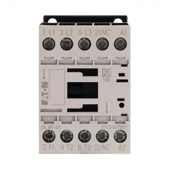 Eaton DILM7-01 ρελέ, 3-πολικό, 7 A, 230 V AC 50 Hz / 240 V AC 60 Hz πηνίο, 1 NC βοηθητική επαφή 276585