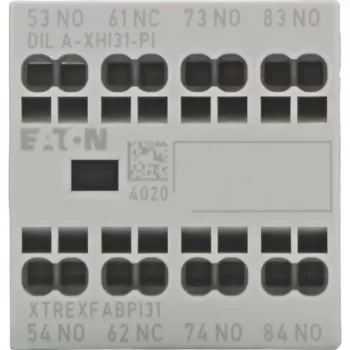 Eaton DILA-XHI31-PI Μπλοκ βοηθητικής επαφής, 3NO+1NC, μπροστινή τοποθέτηση, βιδωτοί ακροδέκτες, για ρελέ DILM7-DILM38 και DILA 199318