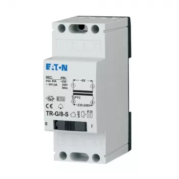 Eaton TR-G/8-S Μετασχηματιστής κουδουνιού 230V σε 8V 8VA τοποθέτηση σε ράγα DIN 272482