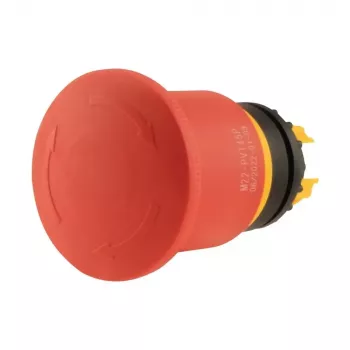 Eaton M22-PVT45P μπουτόν διακοπής έκτακτης ανάγκης, μανιτάρι, 45 mm, κόκκινο κουμπί, κίτρινο πλαίσιο, ασφάλιση με έλξη 121462